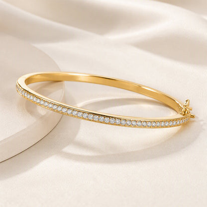 🎉 2026 Sale — Over 27,600 Sold!✨ Retro Rhinestone Gold‑Tone Cuff Bangle