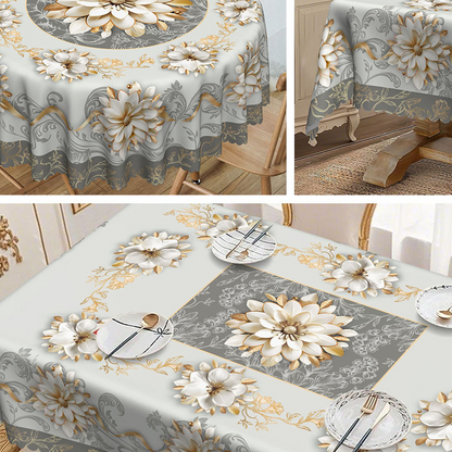 🎉 2026 Sale — Over 28,400 Sold!🌸 Elegant Waterproof Embossed Floral Tablecloth