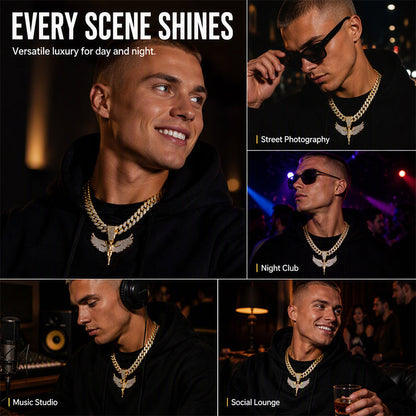 🎉 2026 Sale — Over 31,800 Sold!✨ Men's Sprakling Rhinestone Pendant Necklace