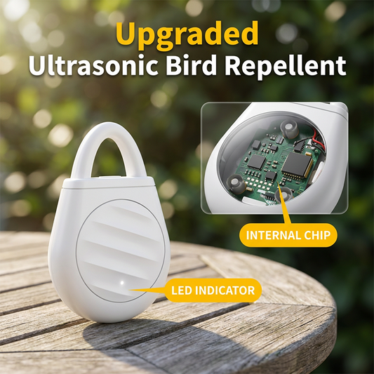 🎉 2026 Sale — Over 21 500 Sold!🐦 Ultrasonic Bird Repeller Keychain – Safe, Portable, USB‑Charged