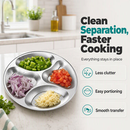 📢📢50% OFF !! ⏰4‑Compartment Prep Plate for Kitchen Organization