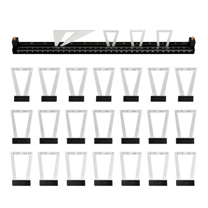 🎉 2026 Sale — Over 19,800 Sold!🪵 Aluminum Alloy Woodworking Dovetail Marker Template Set 28PCS ✨