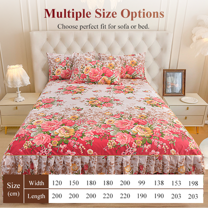🛏️ 2026 Sale — Over 24,800 Sold!💐 3‑Piece Floral Ruffled Bed Skirt Set