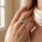 📢📢50% OFF !! ⏰Geometric Oval Ring with Zirconia Accents