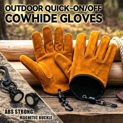 🎉 2026 Sale — Over 27 600 Sold!🧤 Outdoor Thickened Wear‑Resistant Cowhide Work Gloves