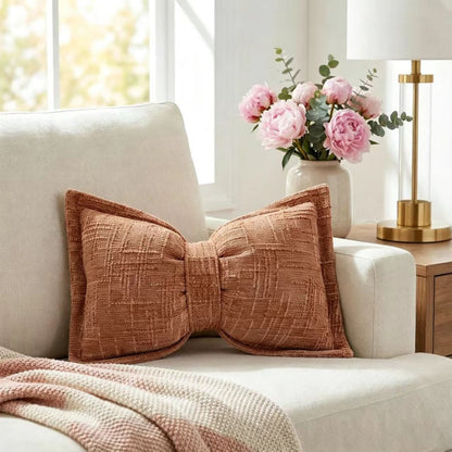 🎉 2026 Sale — Over 26,100 Sold!🎀 Soft Chenille Bow‑Shaped Throw Pillow