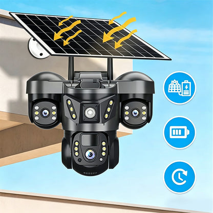 📡 LIMITED‑TIME 50% OFF! ⚡ Solar Triple‑Lens WiFi Security Camera – Smart, Wireless, All‑weather ☀️