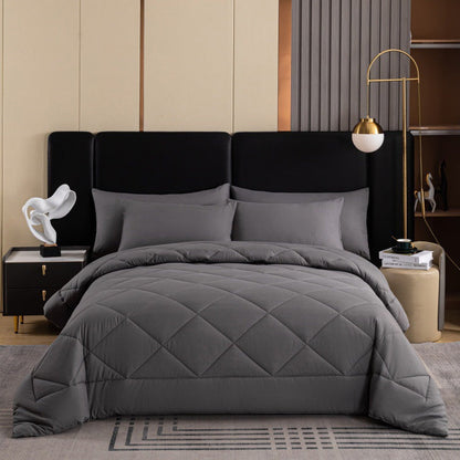 🛏️ LIMITED-TIME 50% OFF! ✨ 3-Piece Quilted Comforter Set with Shams – All-Season Microfiber