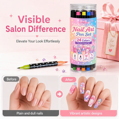 💅 LIMITED‑TIME 50% OFF! 💥 24 Colors Dual Ended Nail Art Pens Set – Creative, Salon‑Quality, Easy DIY ✨
