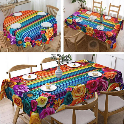 📢📢50% OFF !! ⏰Waterproof Floral Print Tablecloth for Dining & Parties