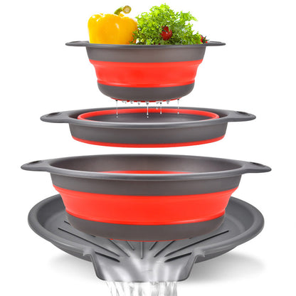🥬 LIMITED‑TIME 50% OFF! ⚡ 3‑Piece Collapsible Colander Set – Foldable, Multi‑Size, Draining Base ✨