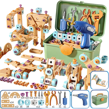 🔧 LIMITED‑TIME 50% OFF! ⚡Children's Educational DIY Toy Tool Kit – Electric Drill, Portable Storage Case ✨