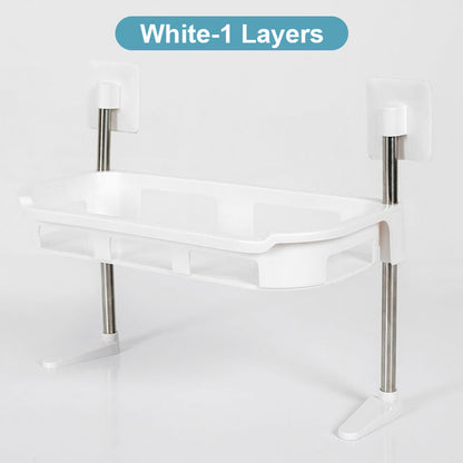 🪥 LIMITED‑TIME 50% OFF! ⚡Multifunctional Durable Punch‑Free Multi‑Layer Storage Shelf – Adjustable Layers, Wall‑Mounted ✨