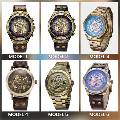 ⌚ LIMITED‑TIME 50% OFF! ⚡Retro Men's Mechanical Watch – Automatic Movement, Dual‑Choice Strap ✨