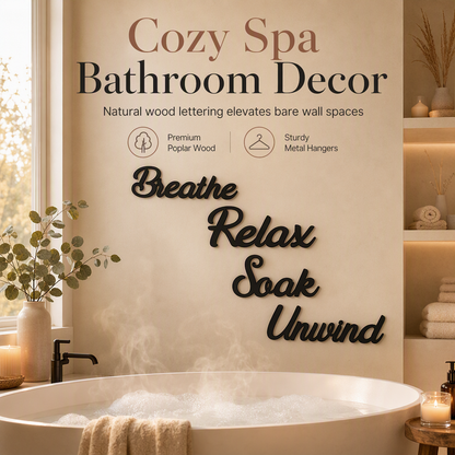 🛁 LIMITED‑TIME 50% OFF! ✨4‑Piece Farmhouse Bathroom Wall Decor Set‑3D Cutout Poplar Wood Wall Signs ✨