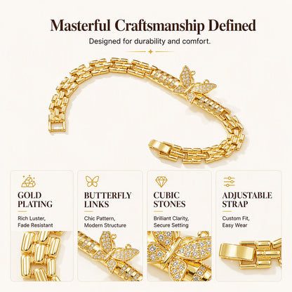 🦋 LIMITED‑TIME 50% OFF! ✨ 18K Gold Butterfly Bracelet – Delicate, Elegant, Fashion Jewelry ✨