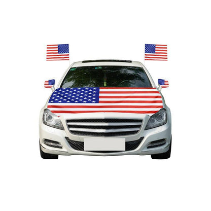 🚗 LIMITED‑TIME 50% OFF! ✨Vibrant Fan Support Car Hood Cover – Patriotic Flag Print, Stretch Fabric, UV‑Fade Resistant ✨