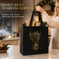 🎄 LIMITED‑TIME 50% OFF! ✨ Black Christmas Non Woven Gift Tote Bag – Gold Foil, Reusable, Sturdy Handles 🎁
