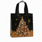 🎄 LIMITED‑TIME 50% OFF! ✨ Black Christmas Non Woven Gift Tote Bag – Gold Foil, Reusable, Sturdy Handles 🎁