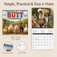 🐾 LIMITED‑TIME 50% OFF! ✨ 2027 Funny Animal Butt Wall Calendar – Humorous Decor, Lovely Gift Idea 📅