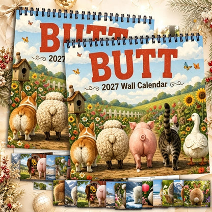 🐾 LIMITED‑TIME 50% OFF! ✨ 2027 Funny Animal Butt Wall Calendar – Humorous Decor, Lovely Gift Idea 📅