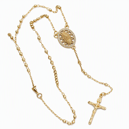 ✝️ LIMITED‑TIME 50% OFF! ✨ Retro Gold Tone Virgin Mary Crucifix Necklace – Vintage, Elegant, Daily‑wear 💛