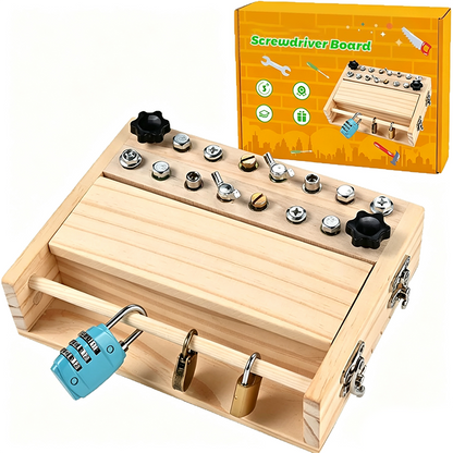🔧 LIMITED‑TIME 50% OFF! ✨ Montessori Wooden Screwdriver Board – 18-in-1, Fine Motor, Educational 🪵