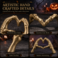 💀 LIMITED‑TIME 50% OFF! ✨ Halloween Resin Skeleton Figurine – Heart Hand Gesture, Gothic, Desktop Decor 🖤
