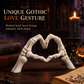 💀 LIMITED‑TIME 50% OFF! ✨ Halloween Resin Skeleton Figurine – Heart Hand Gesture, Gothic, Desktop Decor 🖤
