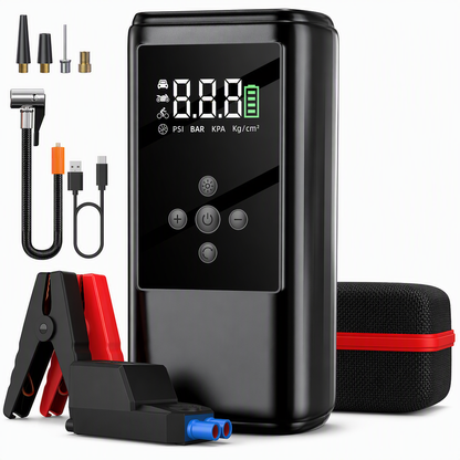 ⚡ LIMITED-TIME 50% OFF! ✨ Jump Starter & Tire Inflator – 600A Peak Current, LED Light, Portable Car Emergency Tool 🚗