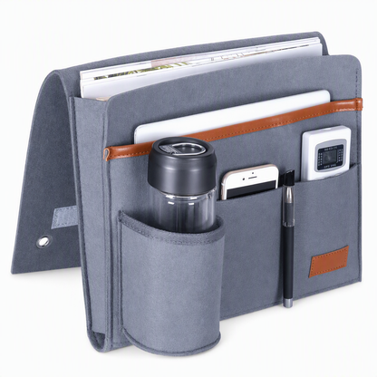 🛏️ LIMITED-TIME 50% OFF! ✨ Minimalist Felt Bedside Organizer Bag – Stable Mount, Multi-scene, Tidy Storage 📚