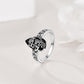 💍 LIMITED-TIME 50% OFF! ⚡ Vintage Floral Black Gemstone Ring – Boho Elegance 🖤