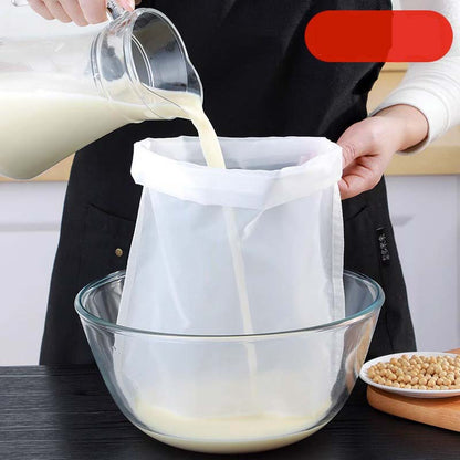 🥛 LIMITED-TIME 50% OFF! 💥 High-Density Reusable Food Strainer Bag – Fine Mesh, Durable, Drawstring 🧺