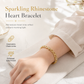 ✨ LIMITED-TIME 50% OFF! 💛 Gold Rhinestone Heart Chain Bracelet – Light Luxury, Parisian Style 🤍