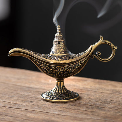 🪔 LIMITED-TIME 50% OFF! ⚡ Retro Aladdin Magic Lamp Incense Burner, Vintage Aroma Diffuser ✨