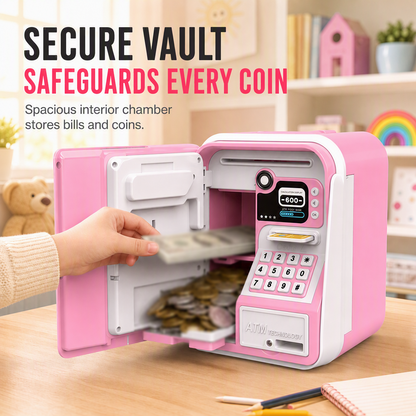 🏦 LIMITED-TIME 50% OFF! 🔐 Electronic Kids ATM Money Saving Box – Fingerprint Unlock, Auto Roll Bills, Large Capacity ✨