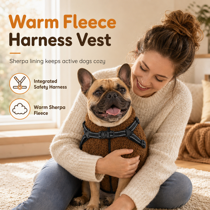 ⏳ LIMITED-TIME 50% OFF 💥 Warm Winter Dog Coat with Reflective Strips & Harness – Plush Teddy Fleece Insulation, Dual Metal D-Ring Secure Harness, Night Visibility Reflective Straps & Skin-Friendly Elastic Fit – Sizes S-XL for Small & Medium Dogs 🐶❄️