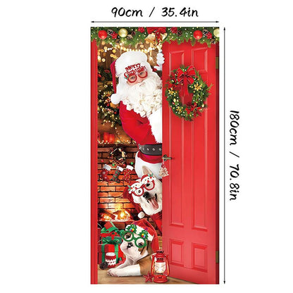 🎄 LIMITED-TIME 50% OFF! 🎅 Christmas Door Cover For Instant Holiday Decor – Fade Resistant, Multi-Scene, Vivid Prints ✨