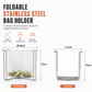 🗑️ LIMITED-TIME 50% OFF! 🧺 Foldable 304 Stainless Steel Trash Bag Holder Stand – Rustproof, Compact, Multi-use ✨