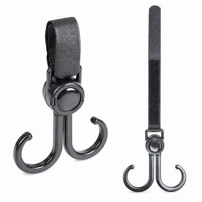 👶 BUY 1 GET 1 FREE! 🛒 360 Degree Rotatable Double Stroller Hooks – Heavy Load, Multi-scene, Easy Install ✨