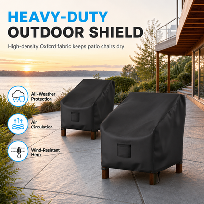 🪑 LIMITED-TIME 50% OFF! ✨ Waterproof Patio Chair Cover – Windproof, Sun & Dust Protection, Oxford Fabric ☔