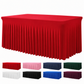 🎉 LIMITED-TIME 50% OFF! ✨ Pleated Table Skirt for Events – Elegant, Wrinkle-Free, Reusable 🎊