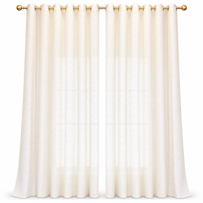 🪟 LIMITED-TIME 50% OFF! ✨ Geometric Jacquard Sheer Curtain – Light Filtering, Elegant, Durable 🕊️