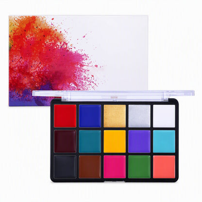 🎨 LIMITED-TIME 50% OFF! 🖌️ 15 Colors Oil Based Face and Body Paint Palette – Wax Based, Vibrant Pigment, Non-Cracking ✨