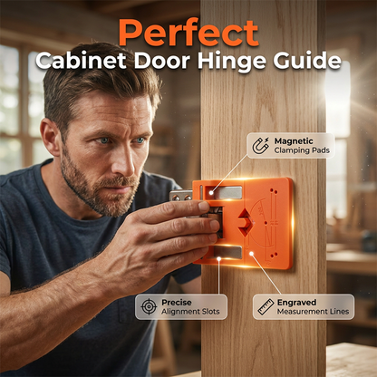 🧲 LIMITED-TIME 50% OFF! ⚡ Magnetic Cabinet Hinge Drilling Jig – Precise, Hands-Free, Versatile 🚪
