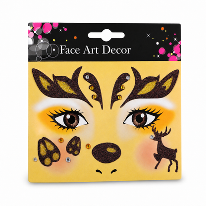 🦌 LIMITED-TIME 50% OFF! ✨ Christmas Holiday Temporary Face Tattoo Stickers – Animal Designs, Glitter Face Gems ✨