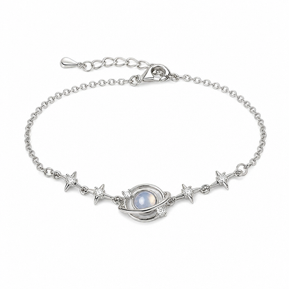 🪐 LIMITED-TIME 50% OFF! 💫 Dainty S925 Sterling Silver Planet & Star Bracelet – Hypoallergenic, Adjustable, Sparkling ✨