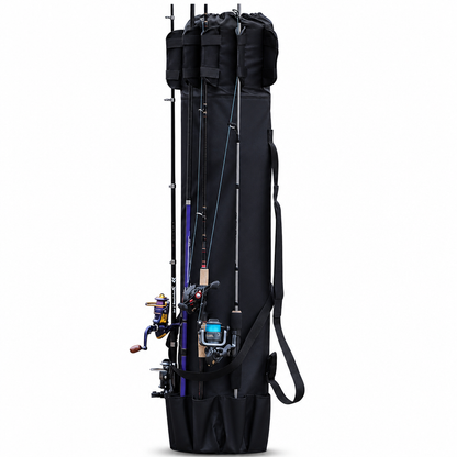🎣 LIMITED-TIME 50% OFF! 🎒 Folding Cylindrical Fishing Rod Bag – Oxford Waterproof, Holds 5 Rods, Tackle Storage ✨