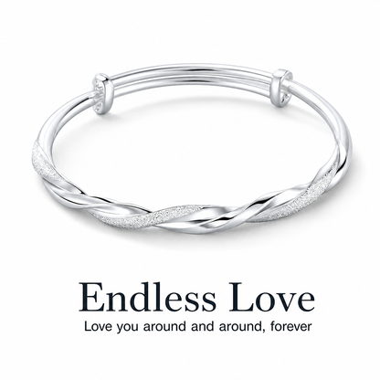💫 LIMITED-TIME 50% OFF! ✨ Mobius Twist Bangle – Dual Texture, Adjustable, Elegant 🎁