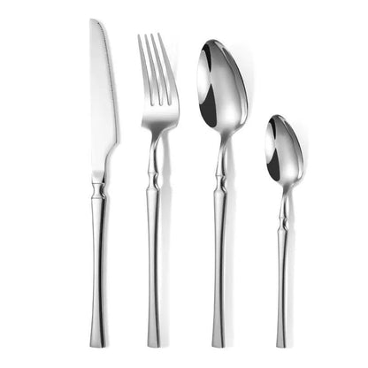 🍽️ LIMITED-TIME 50% OFF! ✨ 304 Stainless Steel Cutlery Set – Slim Elegant, Mirror Polished, Comfort Grip 🥂